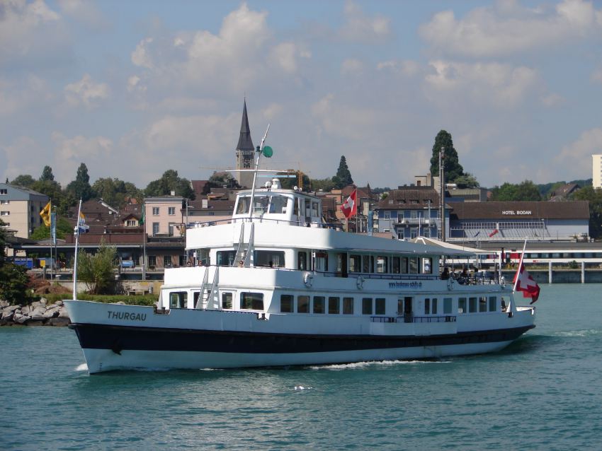 MS Thurgau am 25.07.2007 beim Auslaufen aus Romanshorn